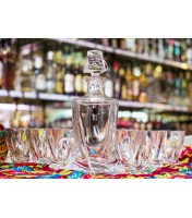 Carafe 28cm avec 6 verres à whisky 9cm cristal de bohème