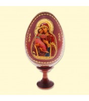 Oeuf de Pâques avec une icône en bois de "Vladimir", de 9 cm