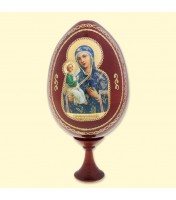 Oeuf de Pâques avec une icône en bois de «Jérusalem», 9 cm